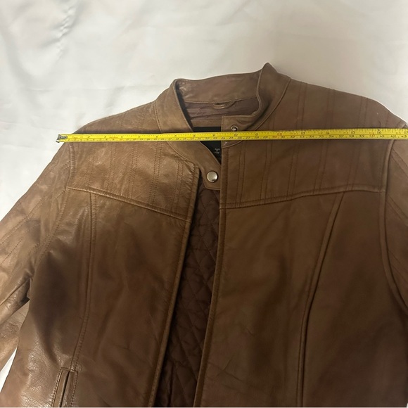 Juliano Celini Chic Brown Leather Jacket for Women size LG - Picture 5 of 16
